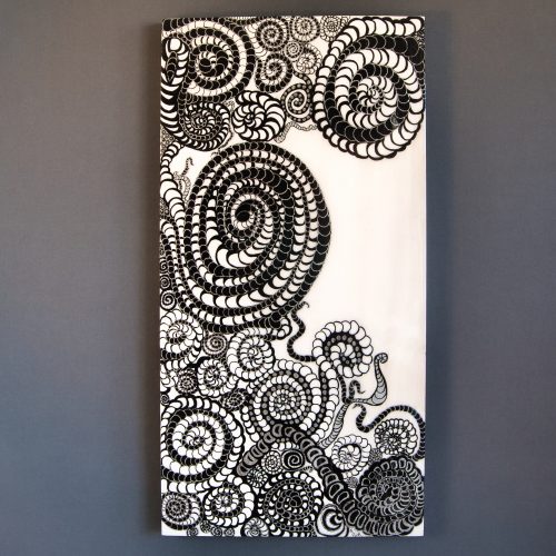 Acrylic paint with a Resin finish